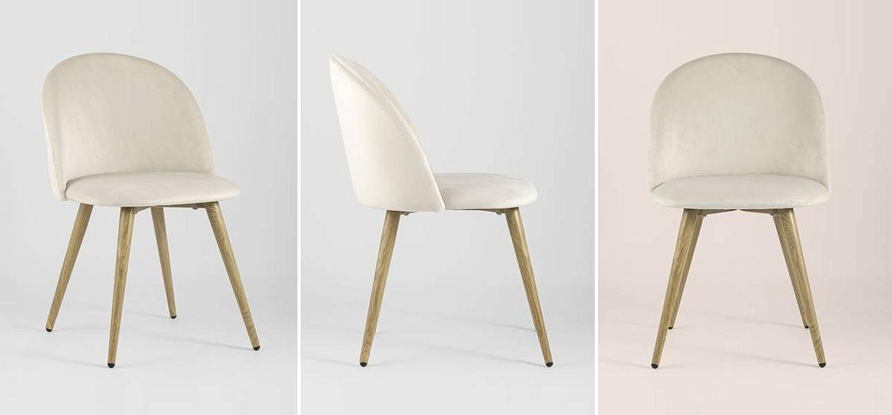 Стул Miruna Chair II Молочный Велюр Стул Miruna Chair II Молочный Велюр - Loft-Concept во Владивостоке