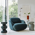 Полукруглое мягкое кресло Halle Green Armchair варинант исполнения - 8 | Loft Concept во Владивостоке