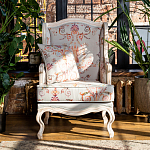 Кресло из массива бука серое с растительным орнаментом Raffael Floral Grey Armchair варинант исполнения - 11 | Loft Concept во Владивостоке