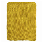 Плед из хлопка жемчужной вязки горчичного цвета Waffle Comfort варинант исполнения - 4 | Loft Concept во Владивостоке