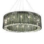 Круглая люстра с хрустальными подвесками Crystal Art Chrome Green Chandelier 12 варинант исполнения - 2 | Loft Concept во Владивостоке