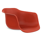 Стул пластиковый красного цвета на колесиках с подъемно-поворотным механизмом Eames Red варинант исполнения - 2 | Loft Concept во Владивостоке