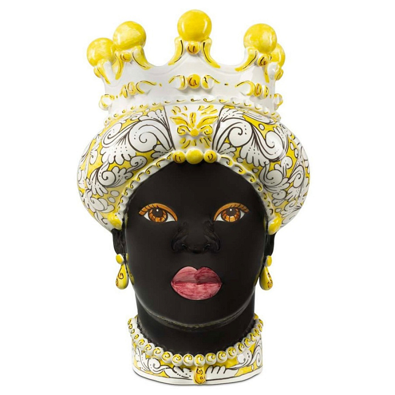 Ваза Vase Moro Lady Ornate Yellow Черный Желтый Белый Ваза Vase Moro Lady Ornate Yellow Черный Желтый Белый во Владивостоке | Loft Concept