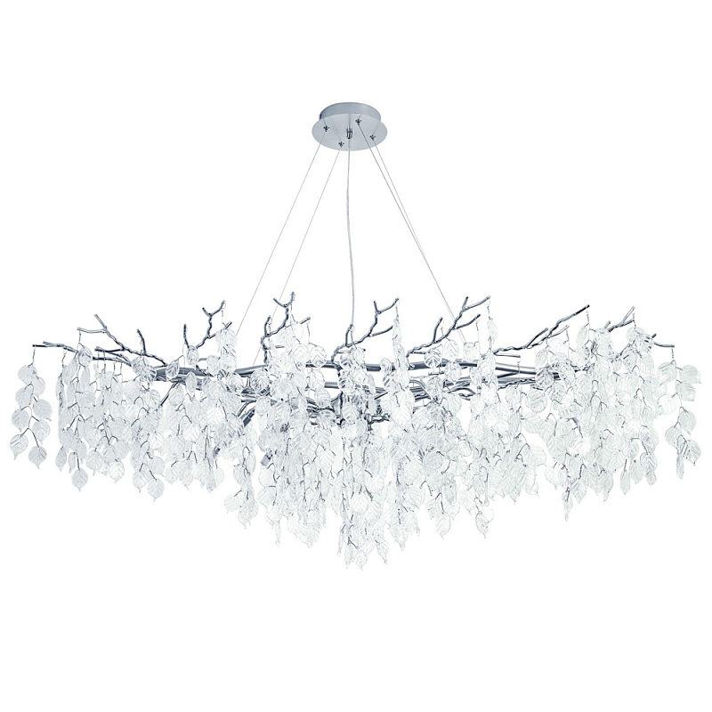 Люстра с хрустальными подвесками в виде листьев Fairytree Leaves Linear Silver Chandelier 12 Прозрачный Серебряный Люстра с хрустальными подвесками в виде листьев Fairytree Leaves Linear Silver Chandelier 12 Прозрачный Серебряный во Владивостоке | Loft Concept
