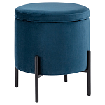Синий пуф на черных ножках SANJAY варинант исполнения - 1 | Loft Concept во Владивостоке