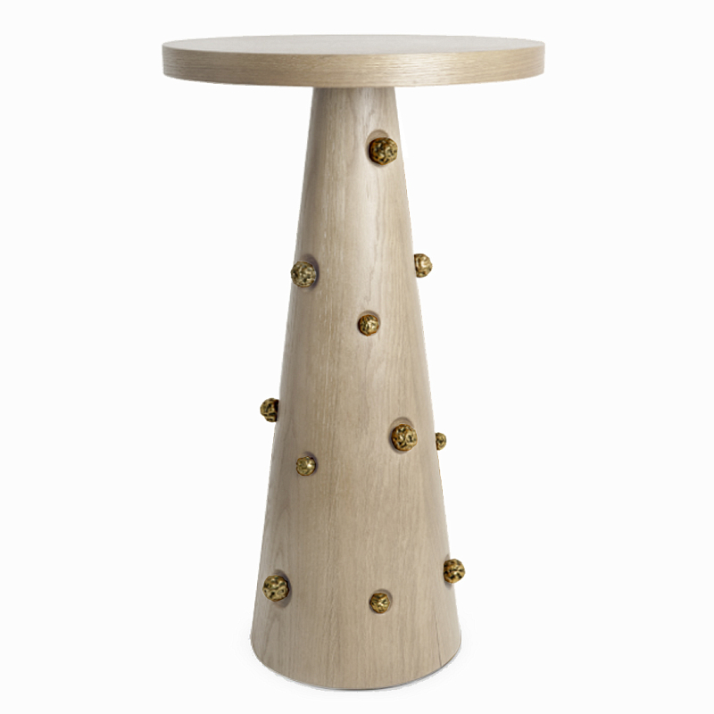 Приставной столик Okinawa Gray Side table Бежевый Золотой во Владивостоке | Loft Concept 