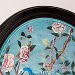 Стул из массива бука бирюзовый с изображением птиц в саду Turquoise Chinoiserie Bird Chair варинант исполнения - 3 | Loft Concept во Владивостоке