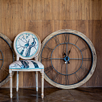 Часы настенные деревянные с римскими цифрами чёрного цвета Clock with History варинант исполнения - 3 | Loft Concept во Владивостоке