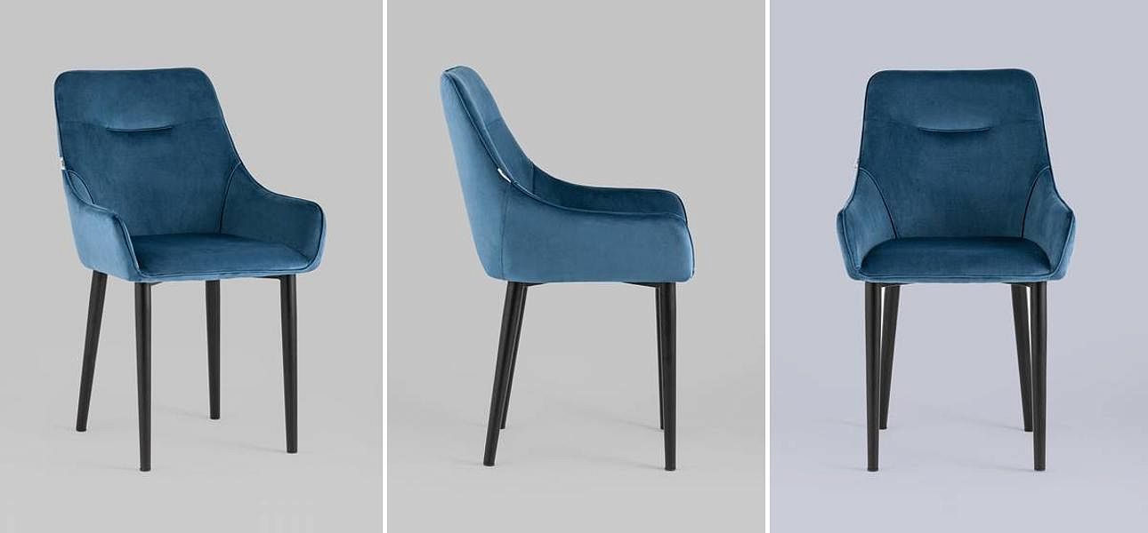 Стул Joan Chair Синий Велюр Стул Joan Chair Синий Велюр - Loft-Concept во Владивостоке