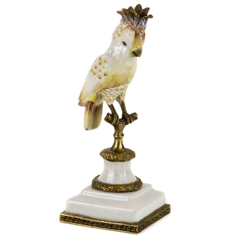 Статуэтка White Crested Parrot Белый Бронза Статуэтка White Crested Parrot Белый Бронза во Владивостоке | Loft Concept