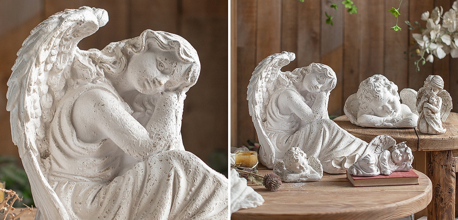 Статуэтка Angel Sitting Provence Statuette Статуэтка Angel Sitting Provence Statuette - Loft-Concept во Владивостоке