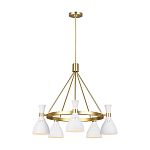 Люстра с 5-ю плафонами в форме песочных часов с узкими перфорированными отверстиями Feiss варинант исполнения - 13 | Loft Concept во Владивостоке