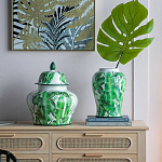 Ваза с зелёными листьями и крышкой Vase Green Leaves варинант исполнения - 2 | Loft Concept во Владивостоке