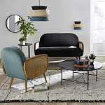 Бра с плетеным декором из ротанга Bonnie Wicker Blue Wall Lamp варинант исполнения - 4 | Loft Concept во Владивостоке