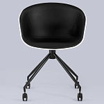 Офисное кресло из пластика с мягким сиденьем Eggshell Black варинант исполнения - 4 | Loft Concept во Владивостоке