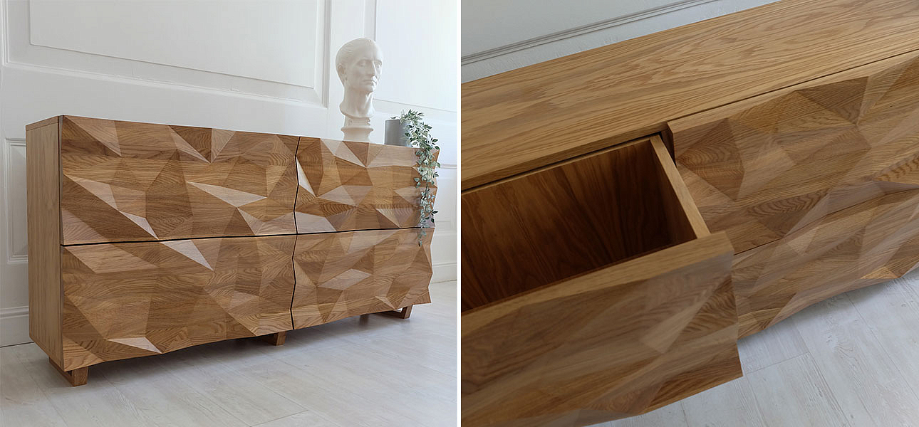 Комод с большими угловыми фигурами, 2 уровня Geometric Greece Комод с большими угловыми фигурами, 2 уровня Geometric Greece - Loft-Concept во Владивостоке