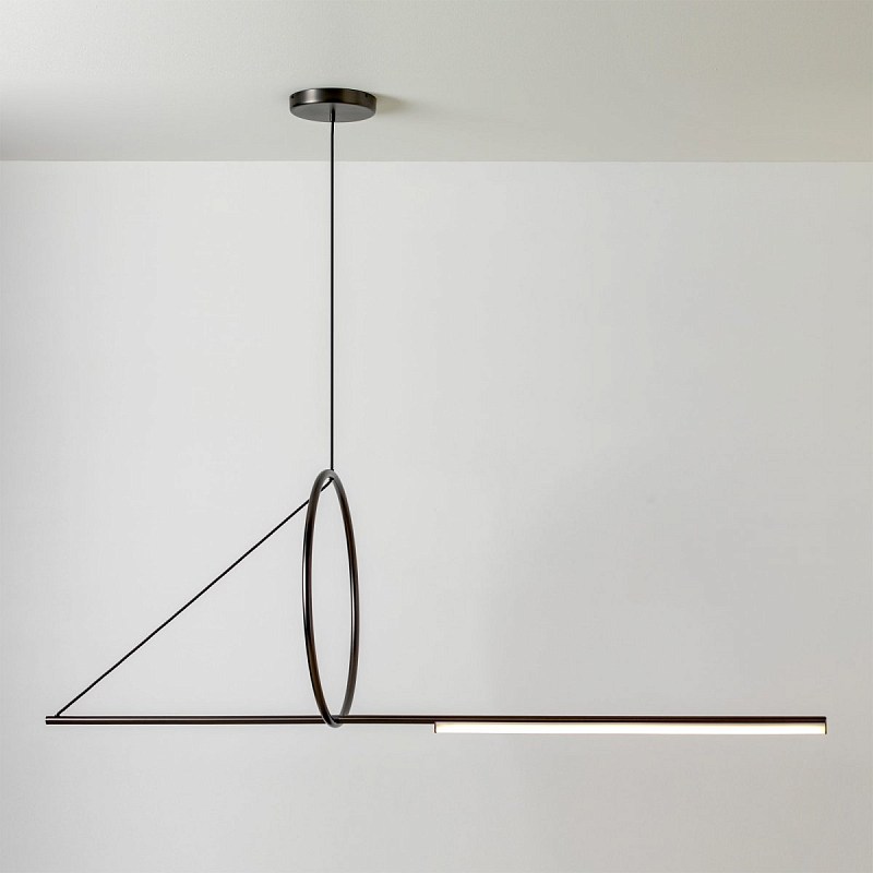 Люстра Suspension Cercle Et Trait – Graphite Satine Черный Люстра Suspension Cercle Et Trait – Graphite Satine Черный во Владивостоке | Loft Concept