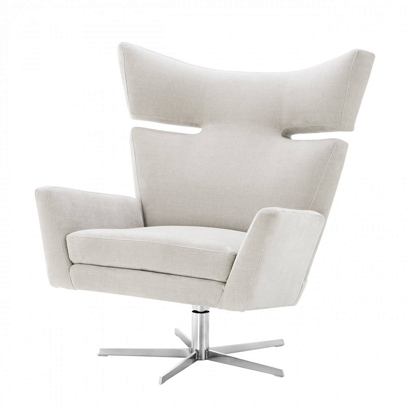 Кресло Eichholtz Swivel Chair Eduardo Никель Молочный Кресло Eichholtz Swivel Chair Eduardo Никель Молочный во Владивостоке | Loft Concept