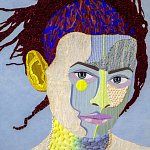 Картина с вышивкой Портрет wall panel People with the yellow ear 2 варинант исполнения - 2 | Loft Concept во Владивостоке