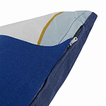 Подушка декоративная хлопковая синего цвета с абстрактным принтом Elysian Flow Azure варинант исполнения - 4 | Loft Concept во Владивостоке