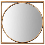 Круглое  зеркало в квадратной раме из металла Coste Mirror варинант исполнения - 1 | Loft Concept во Владивостоке
