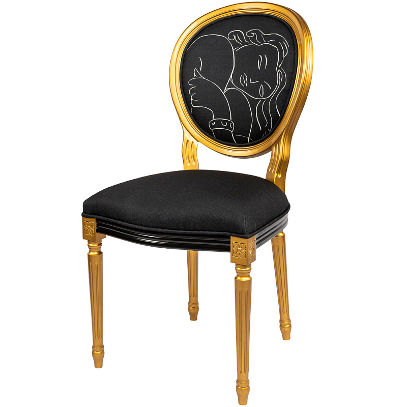 Стул White Silhouette Pasiphae Stool Черный Золотой Стул White Silhouette Pasiphae Stool Черный Золотой во Владивостоке | Loft Concept