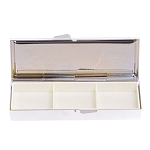 Таблетница карманная прямоугольная с 3-мя отделениями с зеркалом и накладкой из натурального камня Содалит Silver Stone Pillboxes варинант исполнения - 2 | Loft Concept во Владивостоке