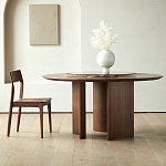 Стол обеденный круглый с двойной столешницей Walnut Wood Table варинант исполнения - 9 | Loft Concept во Владивостоке