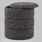 Пуф Three Gray в ткани букле серого цвета варинант исполнения - 2 | Loft Concept во Владивостоке