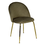 Стул велюровый хаки на золотистых металлических ножках Vendramin Chair варинант исполнения - 2 | Loft Concept во Владивостоке