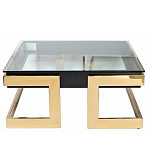 Стол журнальный квадратный с стеклянной столешницей Alonso Glass варинант исполнения - 1 | Loft Concept во Владивостоке