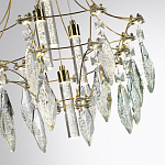 Люстра подвесная из металла с хрустальными подвесками прозрачного цвета Quasar 41 варинант исполнения - 3 | Loft Concept во Владивостоке