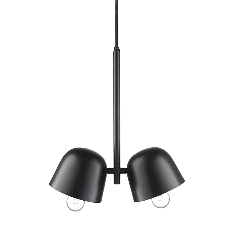 Подвесной светильник черный с 2-мя плафонами Pendant lamp Black Черный Подвесной светильник черный с 2-мя плафонами Pendant lamp Black Черный во Владивостоке | Loft Concept