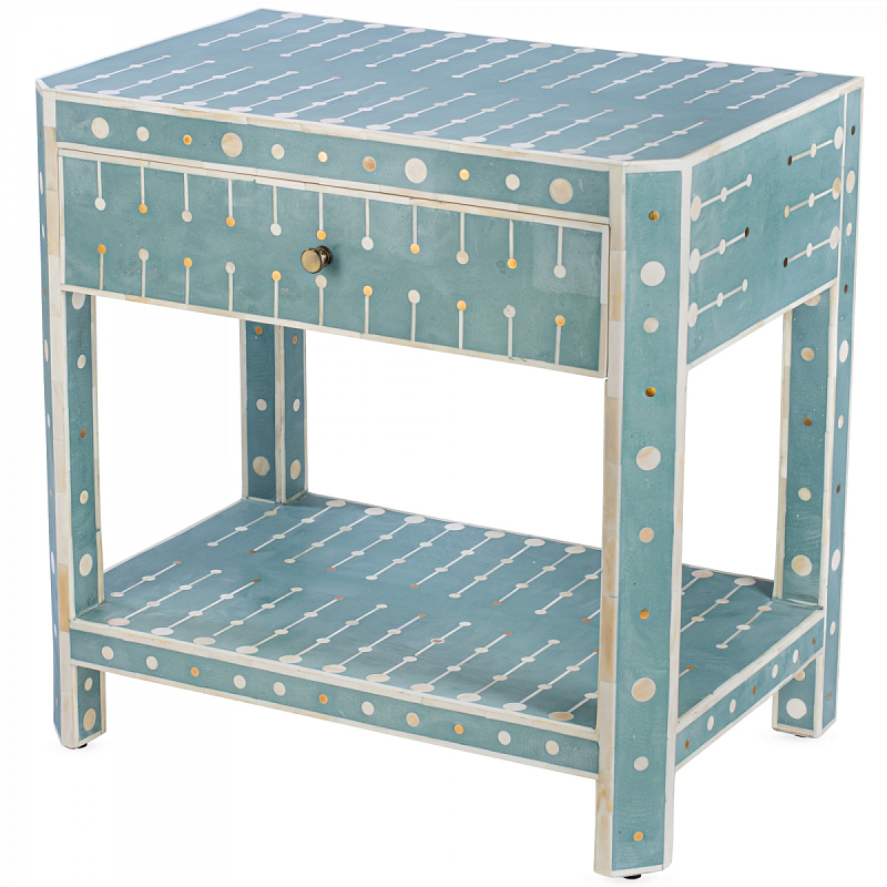 Тумба Sprout Bone Inlay Bedside 1 DRAWER Голубой пастельный ivory ( слоновая кость ) Тумба Sprout Bone Inlay Bedside 1 DRAWER Голубой пастельный ivory ( слоновая кость ) во Владивостоке | Loft Concept