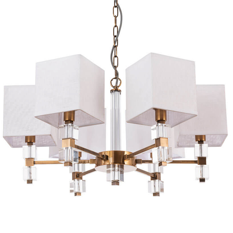 Люстра Tradonico Chandelier Brass Белый Бронза Прозрачный Люстра Tradonico Chandelier Brass Белый Бронза Прозрачный во Владивостоке | Loft Concept