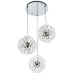 Подвесной светильник с 3-мя плафонами Crystal Dandelions Chrome Hanging Lamp варинант исполнения - 2 | Loft Concept во Владивостоке