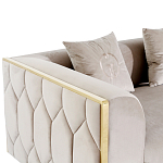 Диван двухместный  бежевый с золотым каркасом Bertrude варинант исполнения - 2 | Loft Concept во Владивостоке