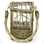 Кашпо стеклянное в плетёной корзине Argo варинант исполнения - 1 | Loft Concept во Владивостоке