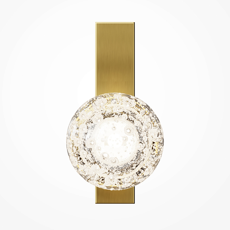 Бра с плафоном из прозрачного стекла с пузырьками воздуха Effervia Латунь Прозрачное Стекло во Владивостоке | Loft Concept 