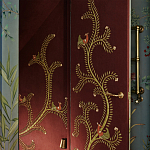 Обои с вышивкой ручной работы Fyodor Original colourway on Merlot linen варинант исполнения - 3 | Loft Concept во Владивостоке