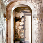 Обои ручная роспись Bamboo River Blossom Original colourway on Deep Rich Gold gilded paper with pearlescent antiquing варинант исполнения - 2 | Loft Concept во Владивостоке