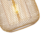 Подвесной светильник со стеклянным плафоном цилиндрической формы и металлической сеткой Metal Mesh Gold варинант исполнения - 4 | Loft Concept во Владивостоке