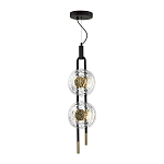 Подвесной светильник с черным основанием и золотистым декором Bruno Duo варинант исполнения - 2 | Loft Concept во Владивостоке