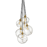 Подвесной светильник с шестью прозрачными стеклянными шарообразными плафонами Hinkley варинант исполнения - 1 | Loft Concept во Владивостоке