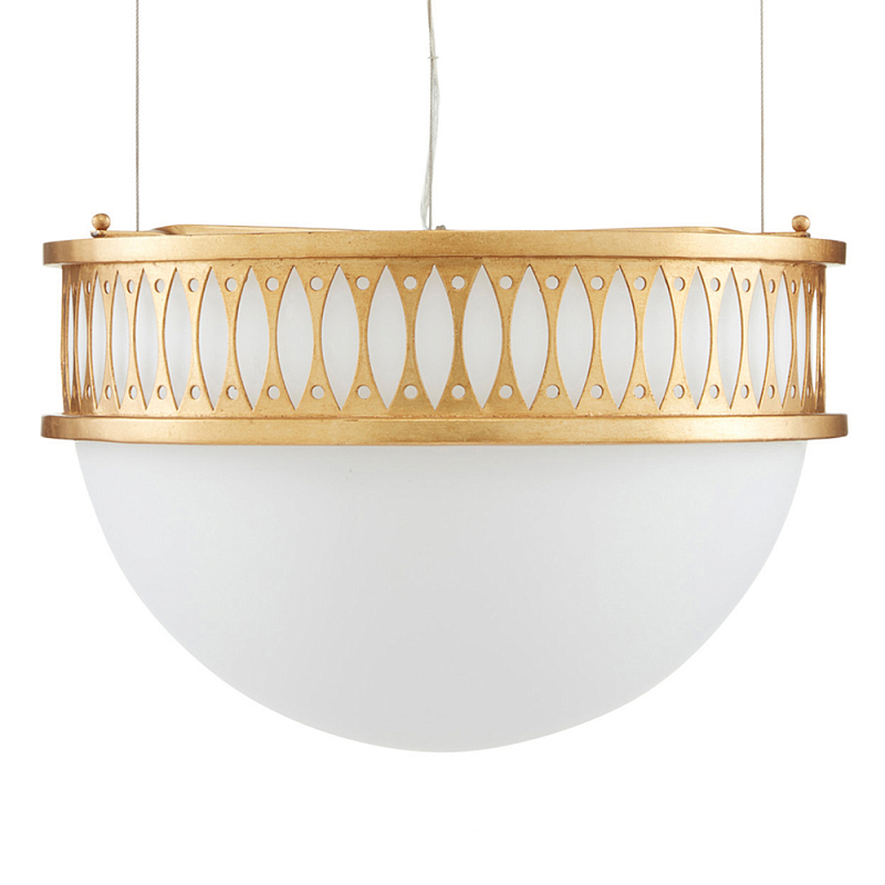 Подвесной светильник с фактурным золотым каркасом Exceptional Classic Design Золотой Молочный Подвесной светильник с фактурным золотым каркасом Exceptional Classic Design Золотой Молочный во Владивостоке | Loft Concept