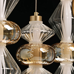 Люстра с плафонами из прозрачного и янтарного стекла в виде шаров и ромбов Gabriel Scott Luna варинант исполнения - 11 | Loft Concept во Владивостоке