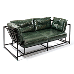 Диван Лофт Натуральная Винтажная кожа Зеленый Two Seat Encounter Leather Sofa варинант исполнения - 3 | Loft Concept во Владивостоке