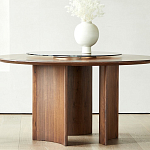 Стол обеденный круглый с двойной столешницей Walnut Wood Table варинант исполнения - 4 | Loft Concept во Владивостоке