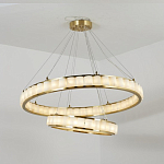 Люстра с 2-мя кольцами из натурального камня с регулируемыми плафонами Durability of Stone варинант исполнения - 3 | Loft Concept во Владивостоке