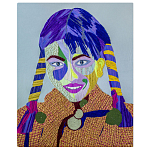 Картина с вышивкой Портрет wall panel People with the yellow ear 3 варинант исполнения - 3 | Loft Concept во Владивостоке